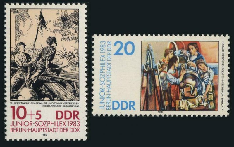 Germany-GDR 2359-2360, MNH. Michel 2812-2813. SOZPHILEX-1983. Paintings.