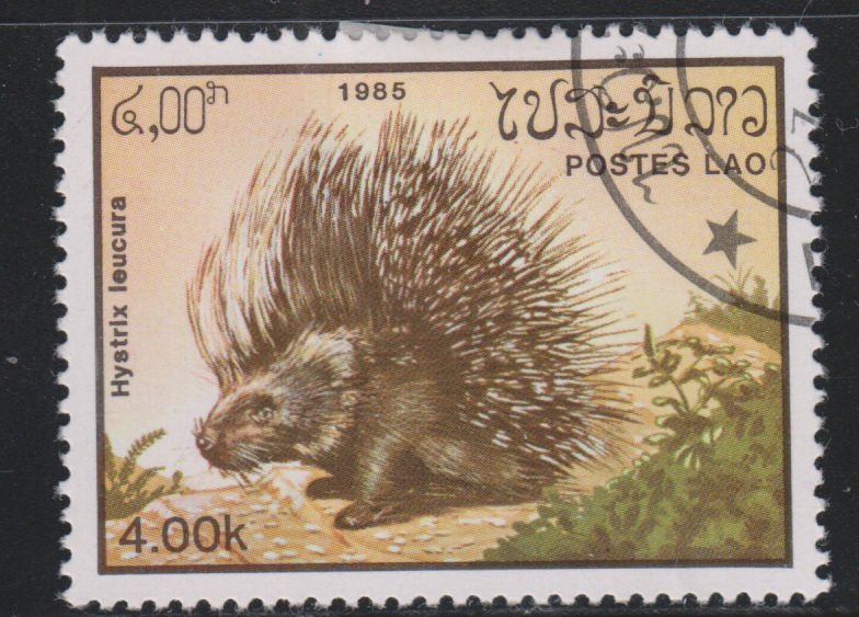 Laos 647 Hystrix Leucura 1985