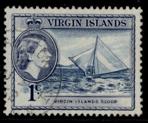 BRITISH VIRGIN ISLANDS QEII SG150, 1c turquoise-blue & slate, FINE USED. 