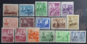 USED NORTH BORNEO 1950 KING GEORGE KGVI OF 16V
