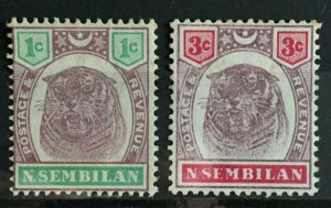 MALAYA PERAK 1895-99 Tiger 2V Mint SG#66&68 M3986