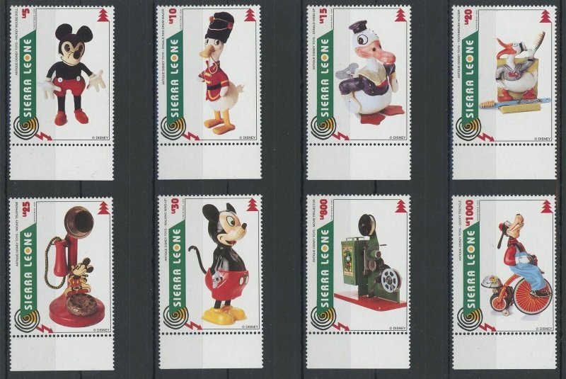 Sierra Leone Disney Stamps Antique Disney Toys Serie Set of 8 Stamps Mint NH 