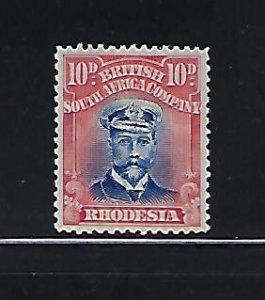 RHODESIA SCOTT #129a -1913-23 ADMIRAL 10D- DIE III  PERF 14 - MINT HINGED