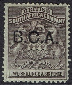 BRITISH CENTRAL AFRICA 1891 OVERPRINTED RHODESIA ARMS 2/6