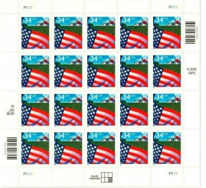 Flag Over Farm Sheet of Twenty 34 Cent Postage Stamps Scott 3470