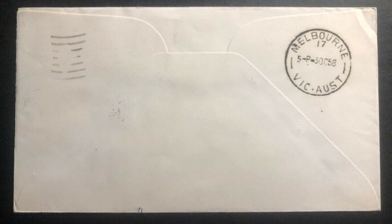 1958 Los Angeles First Flight cover FFC To Melbourne Australia Pan American 14