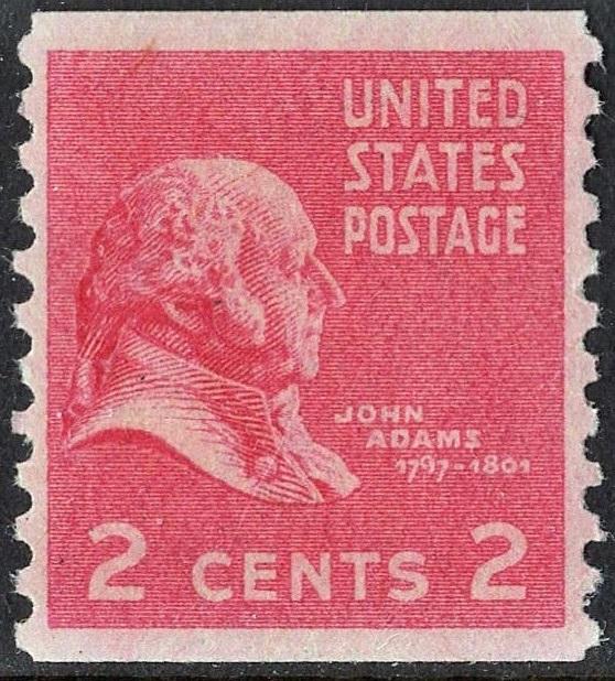 SC#841 2¢ John Adams Coil Single (1939) MNH