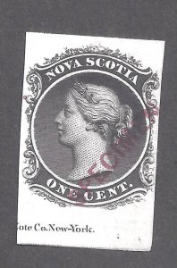 CANADA NOVA SCOTIA SPECIMEN PROOF #8Piii VF NGAI ON INDIA PAPER BS27100-1