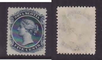 Nova Scotia-#10- id4824-unused og hinged 5c Queen Victoria- 1860-63-S/H fee refl