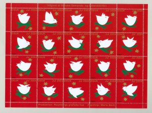 Denmark. 2004 Christmas Sheet Danish Church Calgary. Birds, Stars, Spruce.