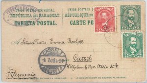72279 - PARAGUAY - POSTAL HISTORY - STATIONERY CARD with stamps to GERMANY 1900