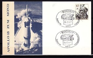 Germany, 1971 issue. 26/JUL/71 Apollo 15 Cachet & Cancel on a Card.