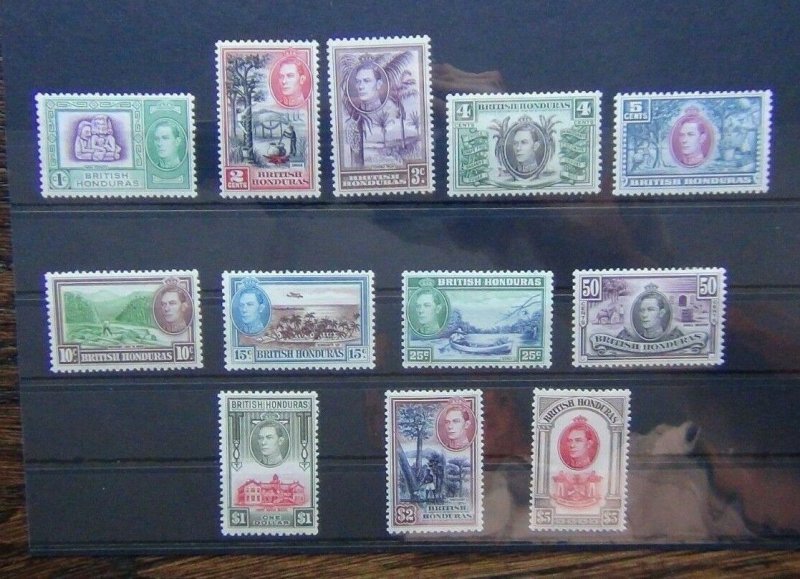 British Honduras 1938 - 1947 set to $5 LMM SG150 - SG161