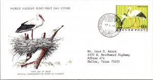 Worldwide First Day Cover, World Life Fund, Hungary, Birds