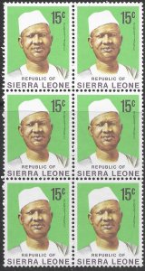 Sierra Leone #428 MNH Block of 6.  1972