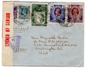 Burman Censored cover to USA, 1941 Military return address VF  ....   7602955