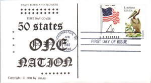 #1970 Louisiana Birds - Flowers Combo SSSAS FDC