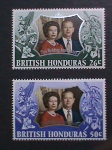 ​BRITISH HONDURAS-SC# 306-7 25TH WEDDING ANIVERSARY-QUEEN ELIZABETH II-MNH VF