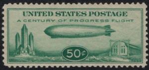 US #C18 SCV $170 50c Baby Zep, mint never hinged, SUPERB JUMBO, super centeri...