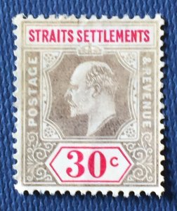 Malaya Straits Settlements 1905 KEVII 30c MCCA MLH SG#134 M4570