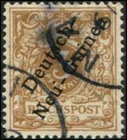 German New Guinea  SC# 1b o/p 3pf Used yellow brown