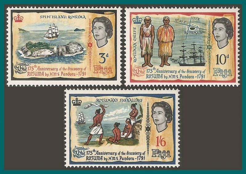 Fiji (221-223) 1966 Discovery of Rotuma, MNH (SG351-353)