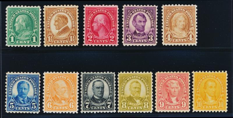 UNITED STATES 581-91 MINT NH (EX 584 LH) COMPLETE, F-VF