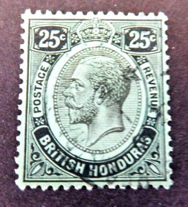 British Honduras #99, Used/VF, 25c King George V, Light cancel, 1922