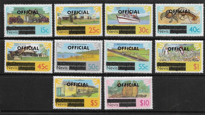 NEVIS O1-O10  MNH  1980 OFFICIAL SET