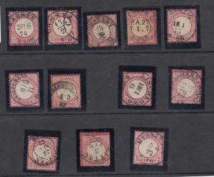 GERMANY # 17 x 12 SUPERB TOWN/CITY CANCELS COLLECTED FOR PMKS CAT VAL $66+