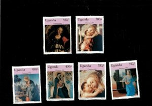 Uganda 1996 - CHRISTMAS 1996 - Set of 6 Stamps (Scott #1448-53) - MNH