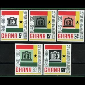GHANA 1966 - Scott# 264-8 UNESCO Imperf. Set of 5 NH