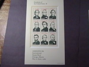 U.S.# 2216-2219-MNH---COMPLETE SET OF SOUVENIR SHEETS----AMERIPEX 86----1986