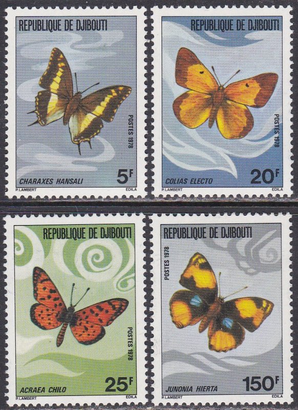 Djibouti Sc #471-474 Mint Hinged Butterflies