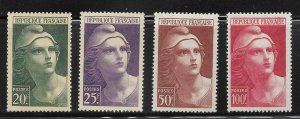 France  - Scott #553-556 - Marianne - F VF - Unused (MH)