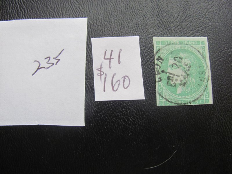 FRANCE 1870-1 USED SC 41 VF $160 (235) NEW COLLECTION