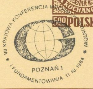 Poland 1984 Card Special Cancellation Industry Constructions Geodesy