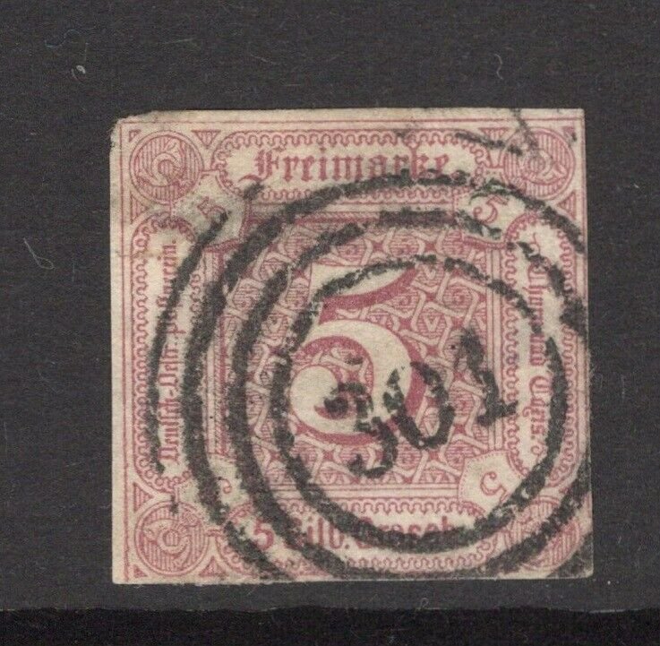 Thurn & Taxis SC# 13 Used - 301 Numeral Cancel - Thin - S16516