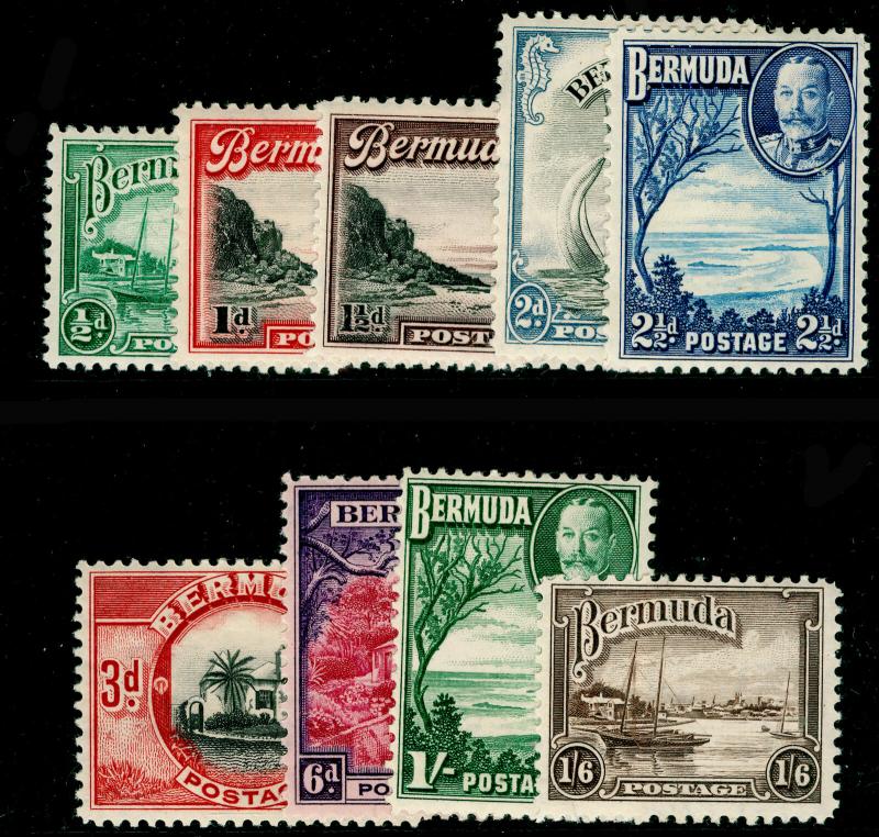 BERMUDA SG98-106, 1936-47 COMPLETE SET, LH MINT. Cat £32.