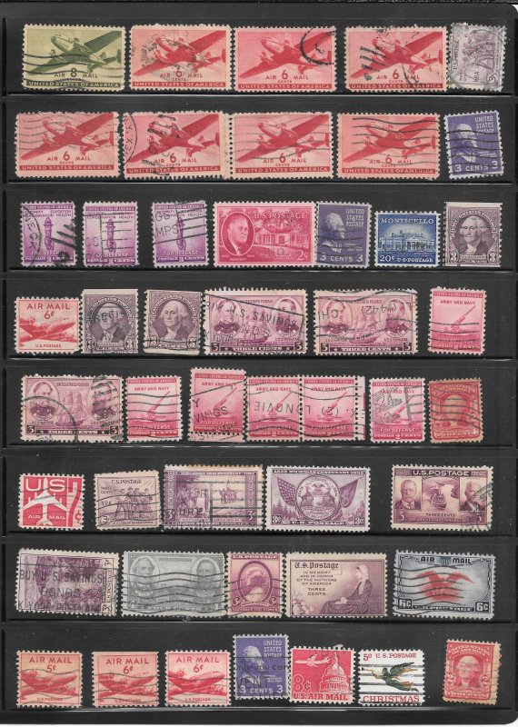 #405 My Page of Used US. Stamps Collection / Lot