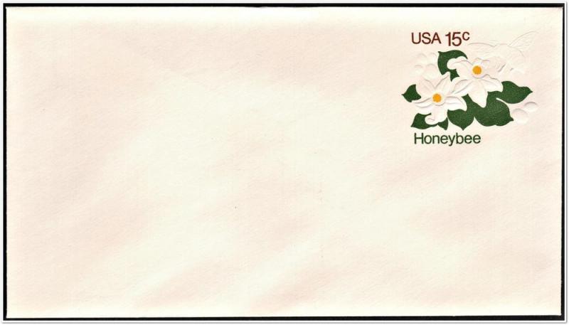 SC#U599 15¢ Honeybee & Orange Blossoms Envelope Unused