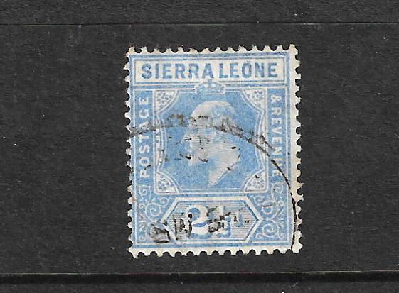 SIERRA LEONE 1907  2 1/2d BLUE KEVII FU  SG103 