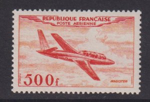 France  #C31  MNH  1954   planes   500fr  Magister