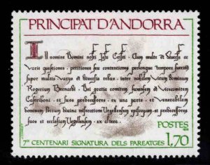 Andorre (French) Andorra Scott 266 MNH* treaty 700th anniversary stamp