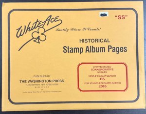 White Ace Historical Stamp Album Pages US Comm Simplified Supplement SS 2016 NEW