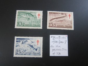 Finland 1954 Sc B129-31 TB set MNH