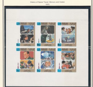 Sharjah MI676/700, History of Space Travel,  Mint NH