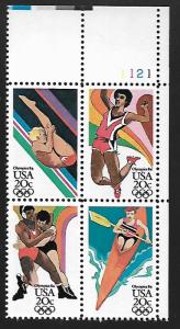 US 2082-2085a MNH SUMMER OLYMPICS 1984 PLATE BLOCK