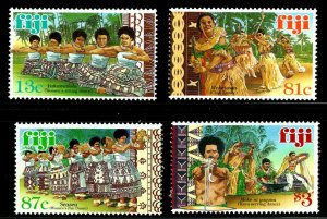 ES-1399 FIJI 1999 TRADITIONAL DANCES SCOTT 839-42 SET OF 4 MNH $9.50