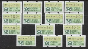Germany 14 MNH Frama labels(ATM)/1980-81